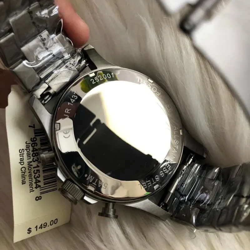 Fossil Nate Chronograph Quartz Smoke Dial Men's Watch- JR1437